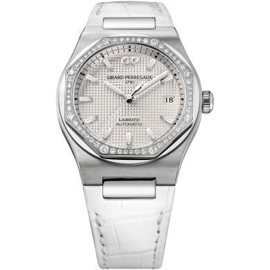 Laureato 38 Automatic Stainless Steel / Diamond / Silver / Alligator