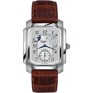 Glashütte Original Karree Manual Winding Power Reserve Moon Phase Stainless Steel / Silver 42-03-01-01-04