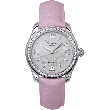 Glashütte Original Lady Serenade Stainless Steel / Diamond / Pink / Calf / Folding 1-39-22-03-22-04