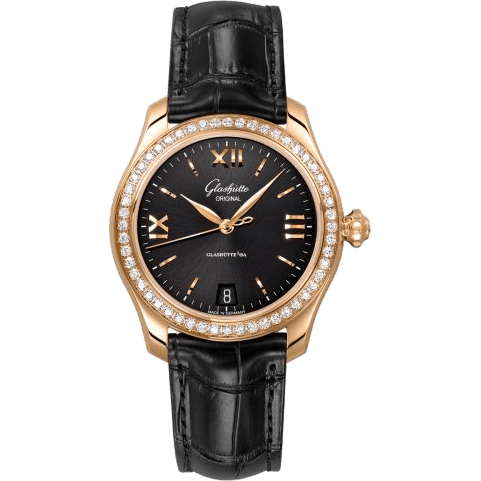 Glashütte Original Lady Serenade Rose Gold / Diamond / Black / Alligator - Pin 1-39-22-18-11-44