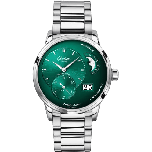 Glashütte Original PanoMatic Lunar Stainless Steel / Green / Bracelet 1-90-02-13-32-70
