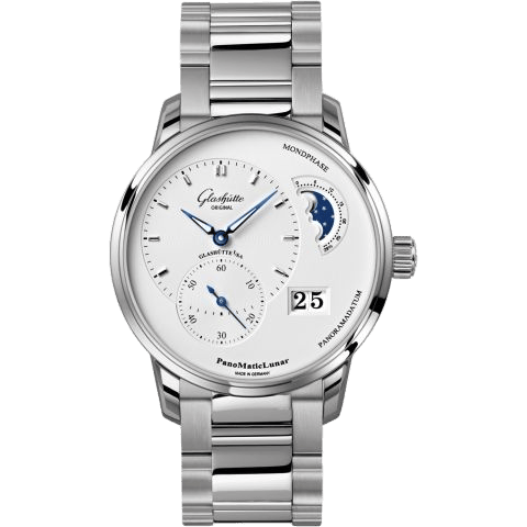 Glashütte Original PanoMatic Lunar Stainless Steel / Silver / Bracelet 1-90-02-42-32-24
