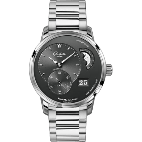 Glashütte Original PanoMatic Lunar Stainless Steel / Grey / Bracelet 1-90-02-43-32-71