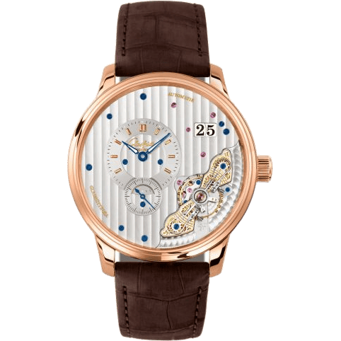 Glashütte Original PanoMaticInverse Red Gold / Silver / Alligator / Folding 1-91-02-01-05-30