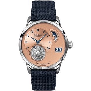 Glashütte Original PanoLunar Tourbillon Platinum / Salmon / Synthetic 1-93-03-01-03-64