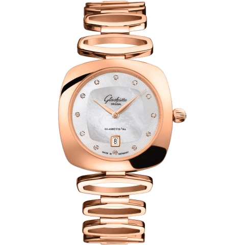 Glashütte Original Pavonina Date Red Gold / MOP / Bracelet 1-03-01-08-05-14