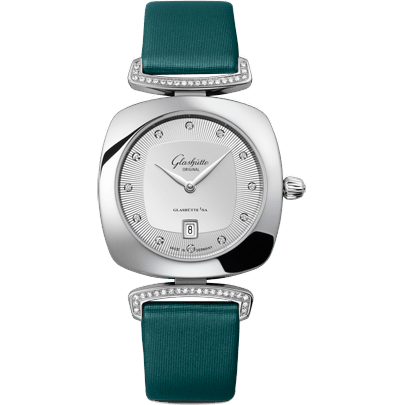 Glashütte Original Pavonina Date Stainless Steel / Diamond / Silver / Calf 1-03-01-10-12-02