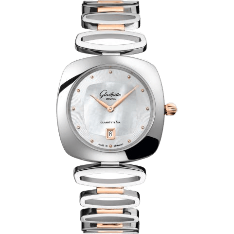 Glashütte Original Pavonina Date Stainless Steel / Red Gold / MOP / Bracelet 1-03-01-26-06-14