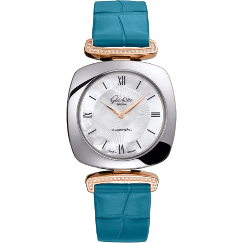 Glashütte Original Pavonina Stainless Steel / Red Gold / Diamond / MOP / Alligator 1-03-02-05-16-30