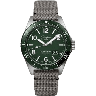 Glashütte Original SeaQ Panorama Date Stainless Steel / Green / Synthetic - Folding 1-36-13-07-83-34