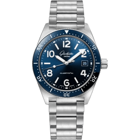 Glashütte Original SeaQ Date Stainless Steel / Blue / Bracelet 1-39-11-09-61-70