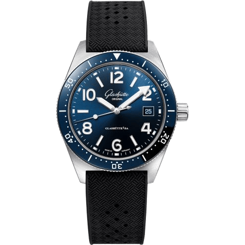 Glashütte Original SeaQ Date Stainless Steel / Blue / Rubber / Folding 1-39-11-09-81-33