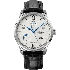 Glashütte Original Senator Perpetual Calendar Stainless Steel / Silver / Alligator - Folding 1-36-02-01-02-61