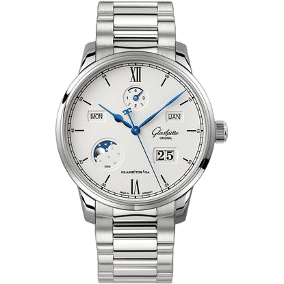 Glashütte Original Senator Excellence Perpetual Calendar Stainless Steel / Silver / Bracelet 1-36-02-01-02-70