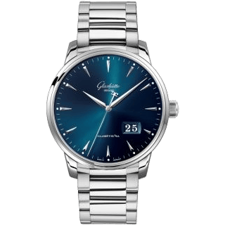 Glashütte Original Senator Excellence Panorama Date Stainless Steel / Blue / Bracelet 1-36-03-04-02-71