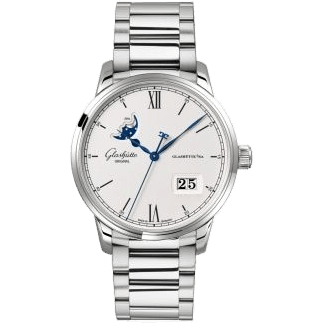 Glashütte Original Senator Excellence Panorama Date Moonphase Stainless Steel / Silver / Bracelet 1-36-04-01-02-71