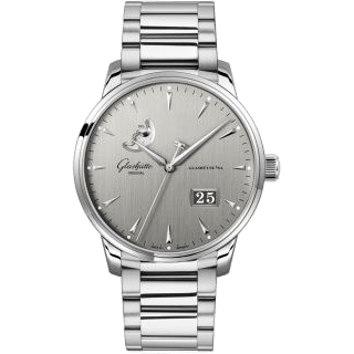 Glashütte Original Senator Excellence Panorama Date Moonphase Stainless Steel / Grey / Bracelet 1-36-04-03-02-71