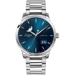 Glashütte Original Senator Excellence Panorama Date Moonphase Stainless Steel / Blue / Bracelet 1-36-04-04-02-71