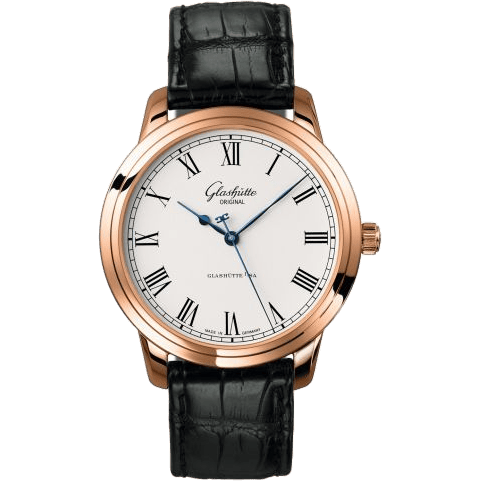 Glashütte Original Senator Automatic Red Gold / Silver / Alligator / Pin 1-39-59-01-05-04