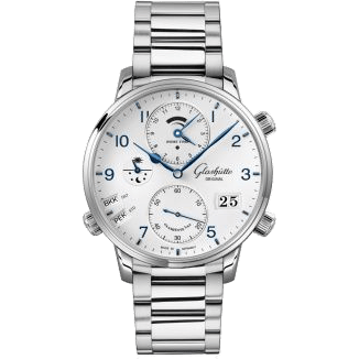 Glashütte Original Senator Cosmopolite Stainless Steel / Silver-Arabic / Bracelet 1-89-02-03-02-70