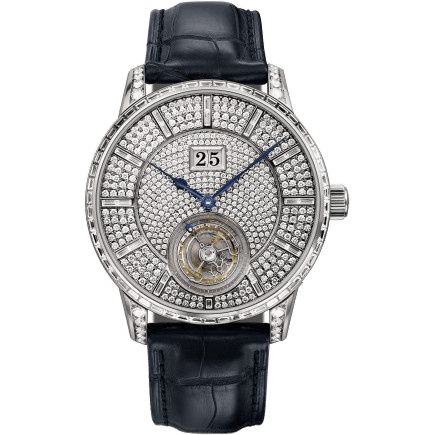Glashütte Original Senator Tourbillon White Gold / Paved / Alligator / Folding 1-94-03-06-40-50