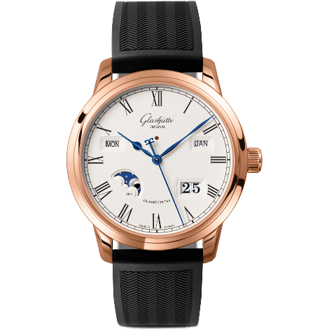 Glashütte Original Senator Perpetual Calendar Red Gold / Silver / Rubber / Folding 100-02-22-05-04