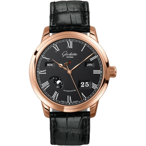 Glashütte Original Senator Perpetual Calendar Red Gold / Black / Alligator / Folding 100-02-25-05-05