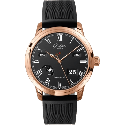 Glashütte Original Senator Perpetual Calendar Red Gold / Black / Rubber / Pin 100-02-25-05-06