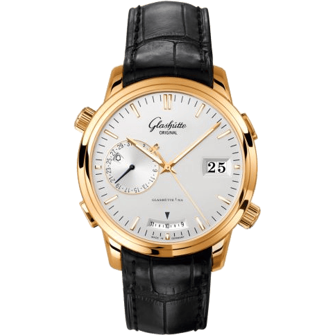 Glashütte Original Senator Diary Red Gold / Silver / Alligator / Folding 100-13-01-01-04