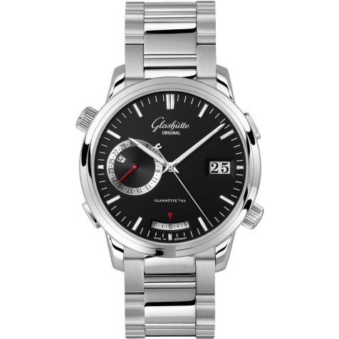 Glashütte Original Senator Diary Stainless Steel Bracelet / Black / Bracelet 100-13-02-02-14
