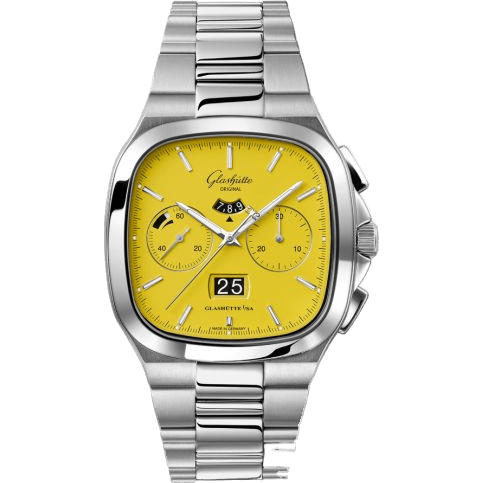 Glashütte Original Seventies Chronograph Panorama Date Yellow / Bracelet 1-37-02-07-02-70
