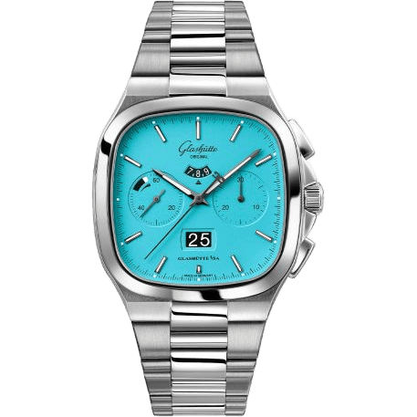 Glashütte Original Seventies Chronograph Panorama Date Disco Blue / Bracelet 1-37-02-10-02-70