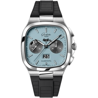 Glashütte Original Seventies Chronograph Panorama Date Ocean Breeze/ Rubber 1-37-02-13-02-63