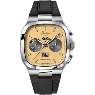 Glashütte Original Seventies Chronograph Panorama Date Golden Bay / Rubber 1-37-02-14-02-63