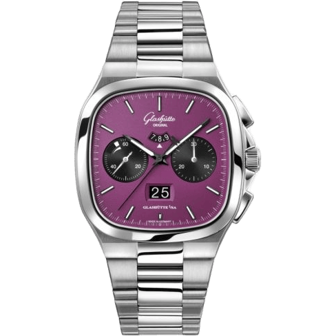 Glashütte Original Seventies Chronograph Panorama Date Stainless Steel / Plasma / Bracelet 1-37-02-20-02-70