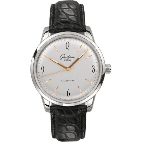 Glashütte Original Sixties Stainless Steel / Silver / Alligator / Pin 1-39-52-01-02-04