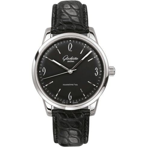 Glashütte Original Sixties Stainless Steel / Black / Alligator / Pin 1-39-52-04-02-04
