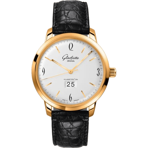 Glashütte Original Sixties Panorama Date Rose Gold / Silver / Alligator / Pin 2-39-47-01-01-04