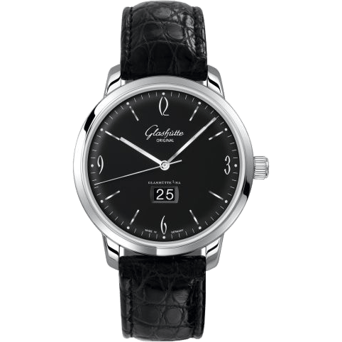 Glashütte Original Sixties Panorama Date Stainless Steel / Black / Alligator / Pin 2-39-47-03-02-04