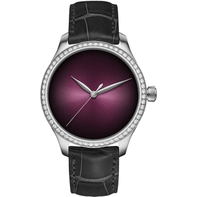 Endeavour Centre Seconds Stainless Steel - Diamond / Burgundy Concept