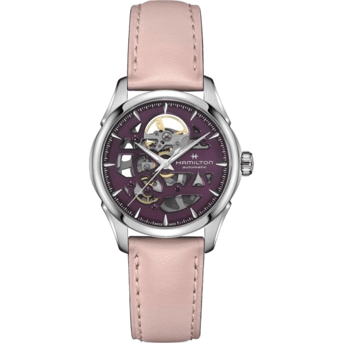 Jazzmaster Skeleton Lady Auto 36 Stainless Steel / Purple
