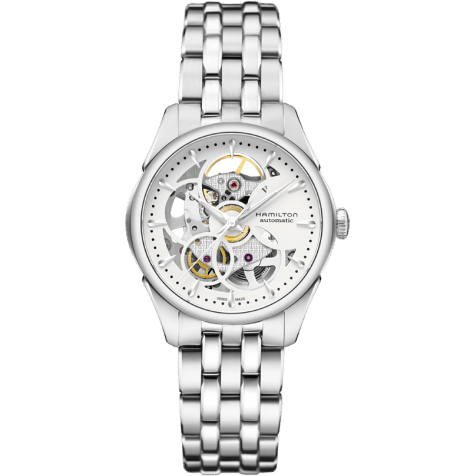 Jazzmaster Skeleton Lady Auto 36 Stainless Steel / White / Bracelet
