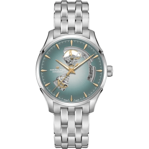 Hamilton Jazzmaster Open Heart 40 Stainless Steel / Turquoise Gradient / Bracelet H32675141