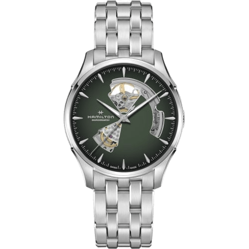 Jazzmaster Open Heart 40 Stainless Steel / Green Gradient / Bracelet