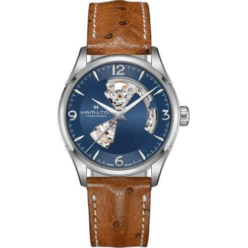 Jazzmaster Open Heart 42 Stainless Steel / Blue