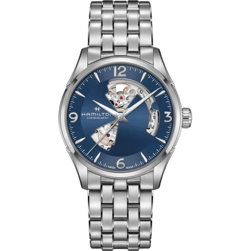 Jazzmaster Open Heart 42 Stainless Steel / Blue / Bracelet