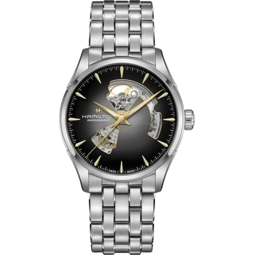 Jazzmaster Open Heart 42 Stainless Steel / Grey Gradient / Bracelet