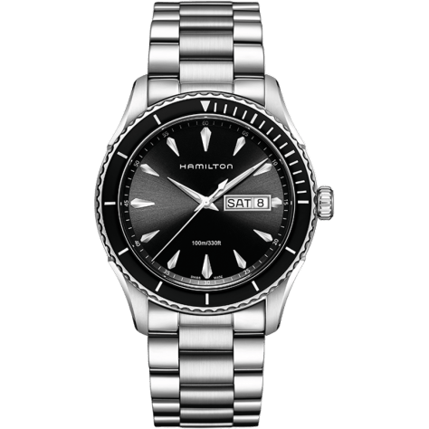 Hamilton Jazzmaster Seaview Day-Date Quartz 42 Stainless Steel / Black / Bracelet H37511131