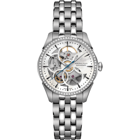 Jazzmaster Skeleton Lady Auto 36 Stainless Steel - Diamond / MOP / Bracelet