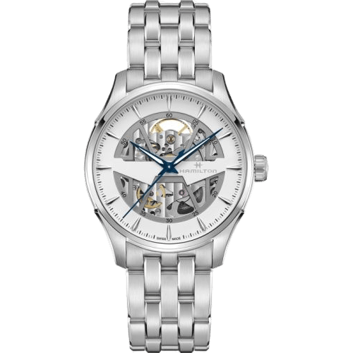 Jazzmaster Skeleton Auto 40 Stainless Steel / White / Bracelet